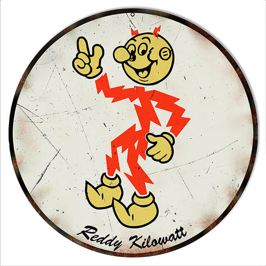 Electric Reddy Kilowat Vintage Style Metal Sign 14 x 14