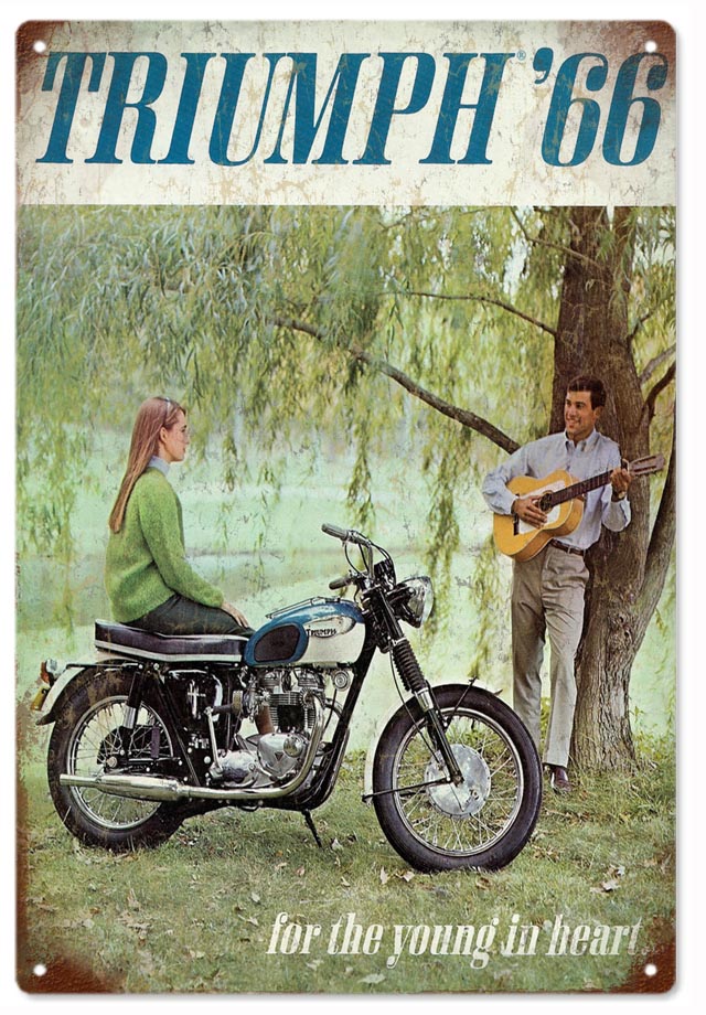 Triumph 66 Motorcyle 12x18
