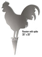 Rooster With Spike Yard Silouette 20×20