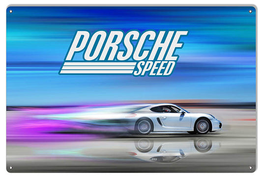 Porsche Speed Vintage Style Metal Sign 12 × 18
