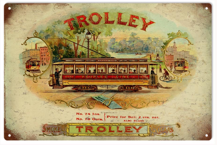 Trolley Cigar And Tobacco 12x18