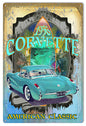 1956 Blue Corvette Classic Car 12x18