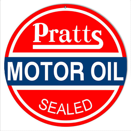 Pratts Motor Oil And Gas Station Vintage Style Metal Sign 14 x 14