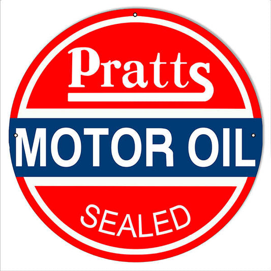 Pratts Gas Station Oil Vintage Style Metal Sign 24 x 24