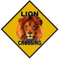 Lion Crossing Hunting Caution 12x18