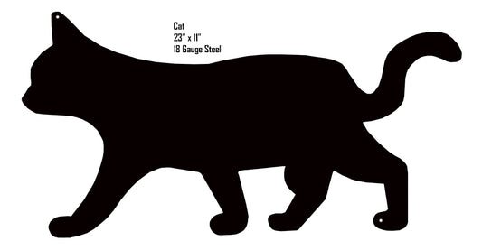 Cat Animal Silhouette Vintage Style Metal Sign 11 × 23