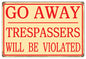 Trespassers Will Be Violated 12×18