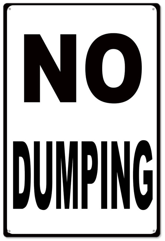 No Dumping Vintage Style Metal Sign 12 x 18