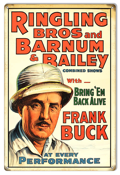 Ringling Bros Frank Buck Circus 12×18