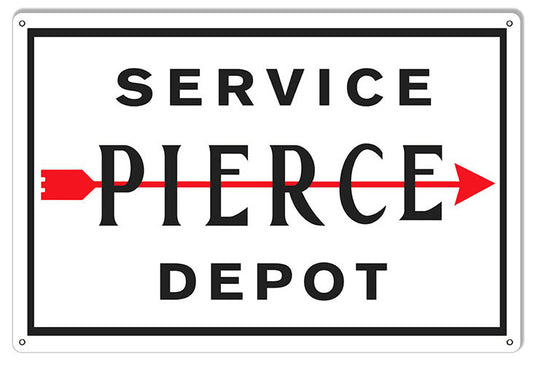 Pierce Service Depot Gas Station Vintage Style Metal Sign 12 × 18