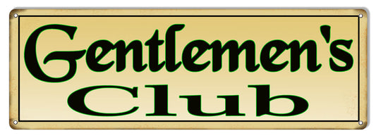 Gentlemen’s Club Bar Vintage Style Metal Sign 6 × 18