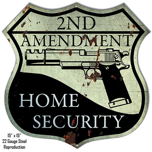 2nd Amendment Vintage Style Metal Sign 15 x 15