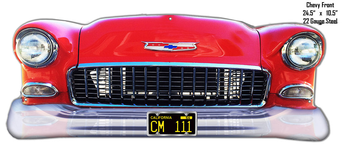 1955 Red Chevy Front End 10.5×24.5
