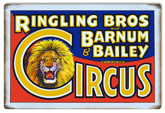 Blue And Red Ringling Bros Circus Vintage Style Metal Sign 12 × 18