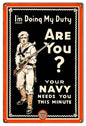 Your Navy Needs You Military 12×18