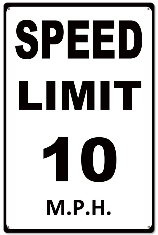 Speed Limit 10MPH Vintage Style Metal Sign 12 x 18