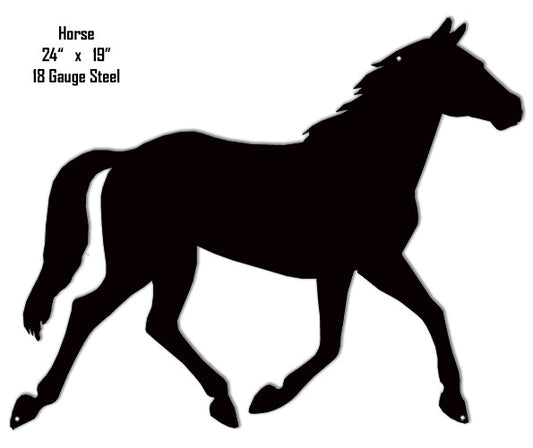 Galloping Horse Silhouette Vintage Style Metal Sign 19 × 24