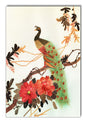 Green Peacock 1920s Silk 12×18