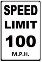 Speed Limit 100 M.P.H. 12x18
