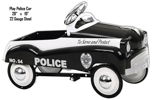 Play Police Car Vintage Style Metal Sign 19 × 28