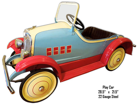 Play Car Vintage Style Metal Sign 21 × 28