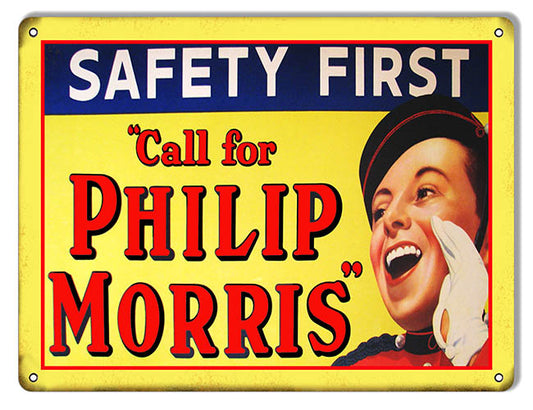 Philip Morris Cigarette Ad Vintage Style Metal Sign 9 × 12