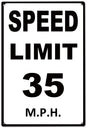 Speed Limit 35 M.P.H. 12x18