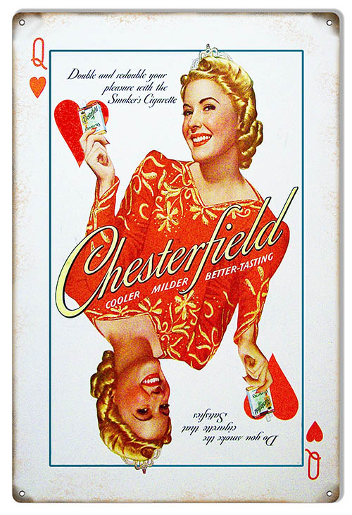 Chesterfield Cigarette Vintage Style Metal Sign 12 × 18