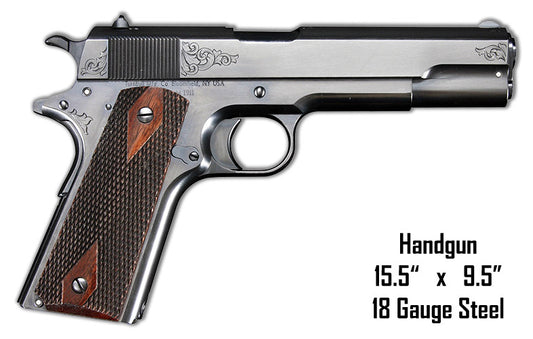 Handgun Vintage Style Metal Sign 9 x 15