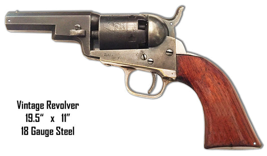 Revolver Vintage Style Metal Sign 11 × 19