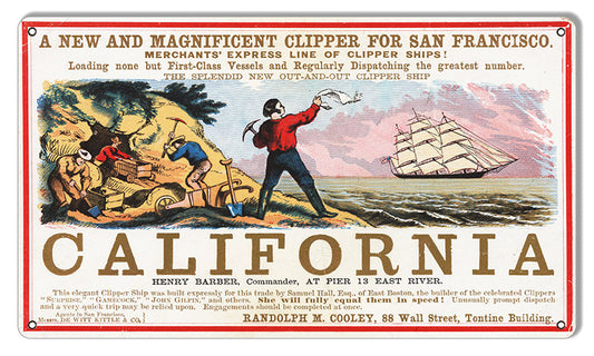 California Clipper Vintage Style Metal Sign 8 × 14