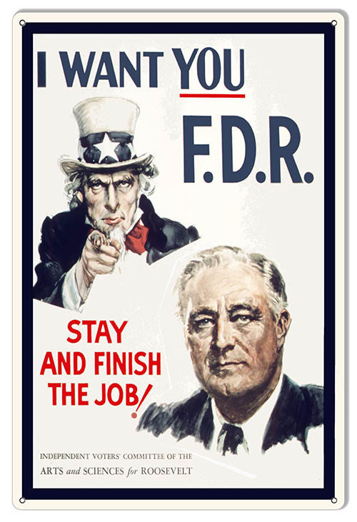 I Want You F.D.R Uncle Sam 12×18