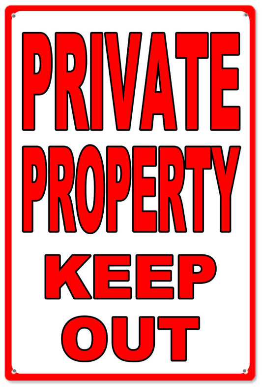 Private Property Keep Out Vintage Style Metal Sign 12 x 18