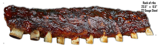 Rack Of Ribs Vintage Style Metal Sign 6 × 23