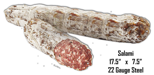 Salami Vintage Style Metal Sign 7 × 17