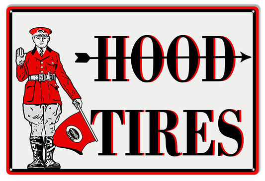 Hood Tires Vintage Style Metal Sign 16 × 24