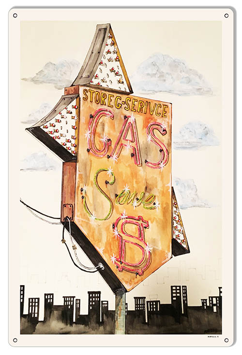Store Gas Save Money Gas Station 12×18