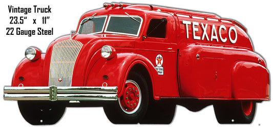 Texaco Truck Vintage Style Metal Sign 11 × 23