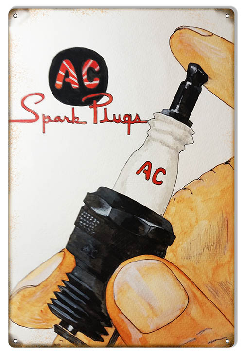 AC Spark Plugs Gas Station 12×18