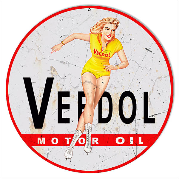 Veedol Pin Up Girl Motor Oil 14x14