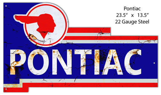Pontiac Vintage Style Metal Sign 13 x 23
