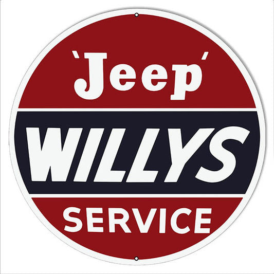 X- Jeep Willys Gas Station Vintage Style Metal Sign 30 × 30