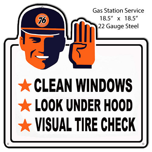 Service 76 Gas Station Vintage Style Metal Sign 18 x 18