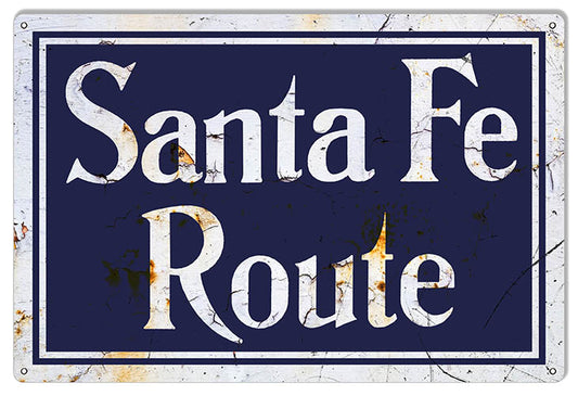 Santa Fe Route Railroad Vintage Style Metal Sign 12 × 18