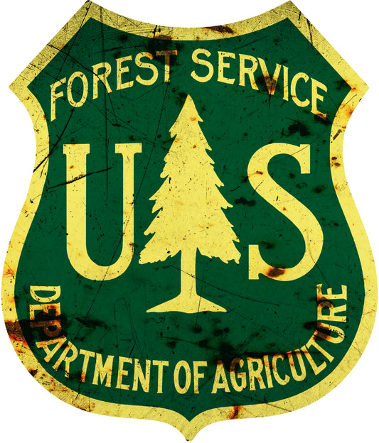 US Forest Service Country Vintage Style Metal Sign 12 × 14