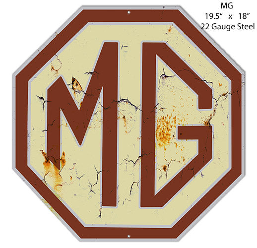 MG Vintage Style Metal Sign 18 × 19