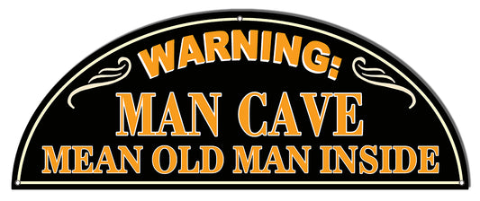Warning Mean Man Inside Bar Vintage Style Metal Sign 7 × 18