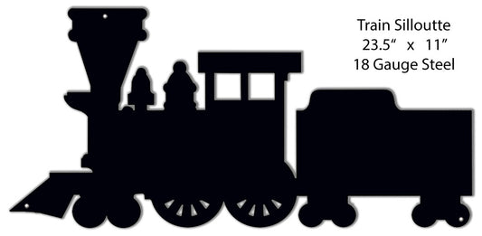 Train Silhouette Wall Key Holder Vintage Style Metal Sign 11 × 23