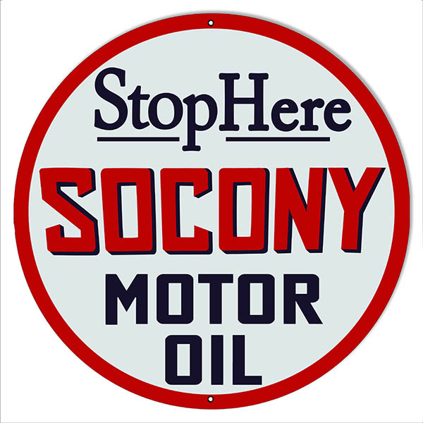 Stop Here Socony Motor Oil 14×14