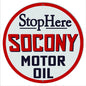 Stop Here Socony Motor Oil 14×14